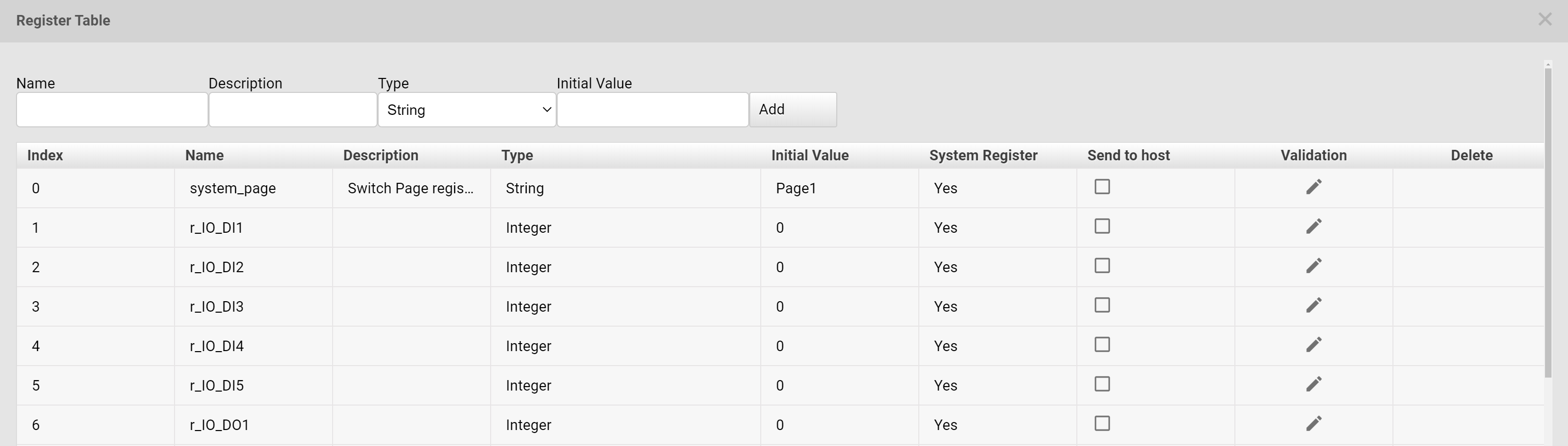 Figure 2-13 Register Table Editor