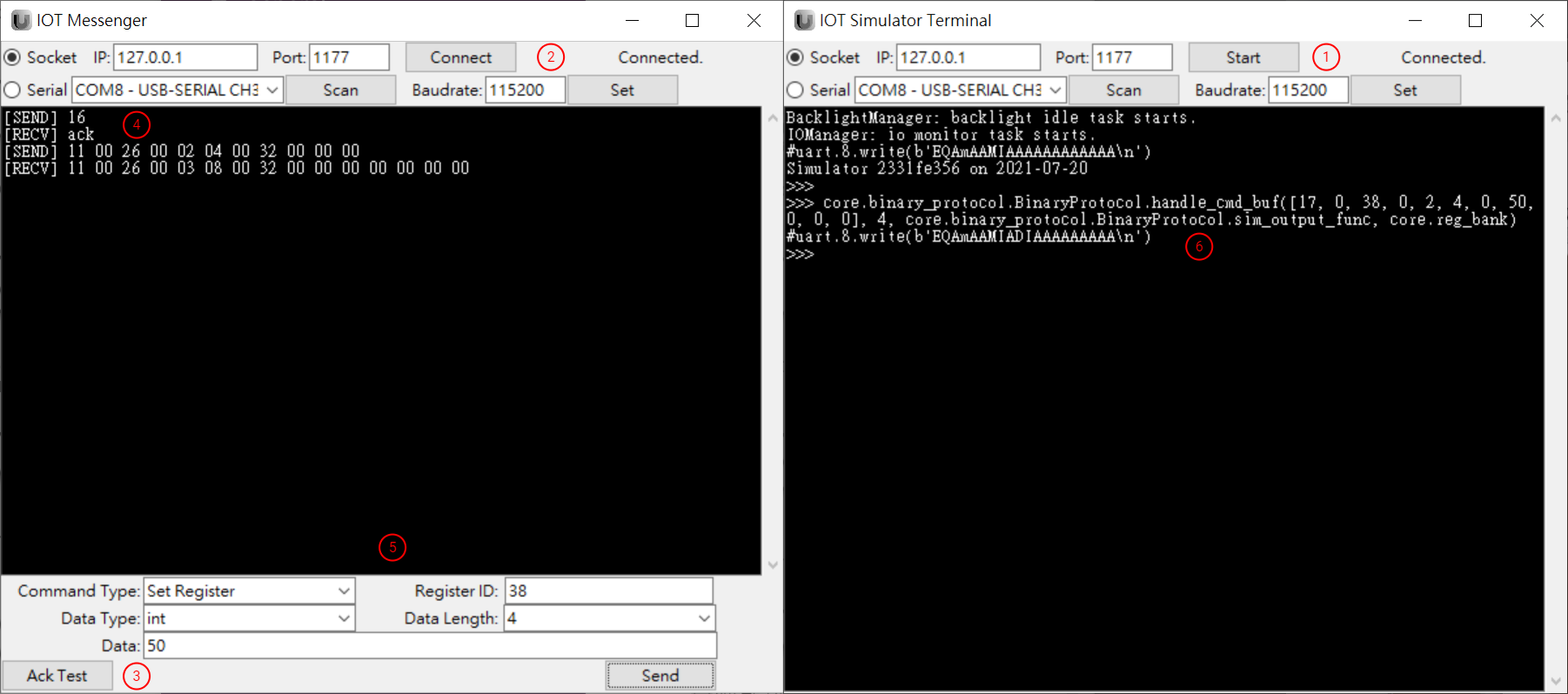 Figure 2-14 Messenger communicates with Simulator