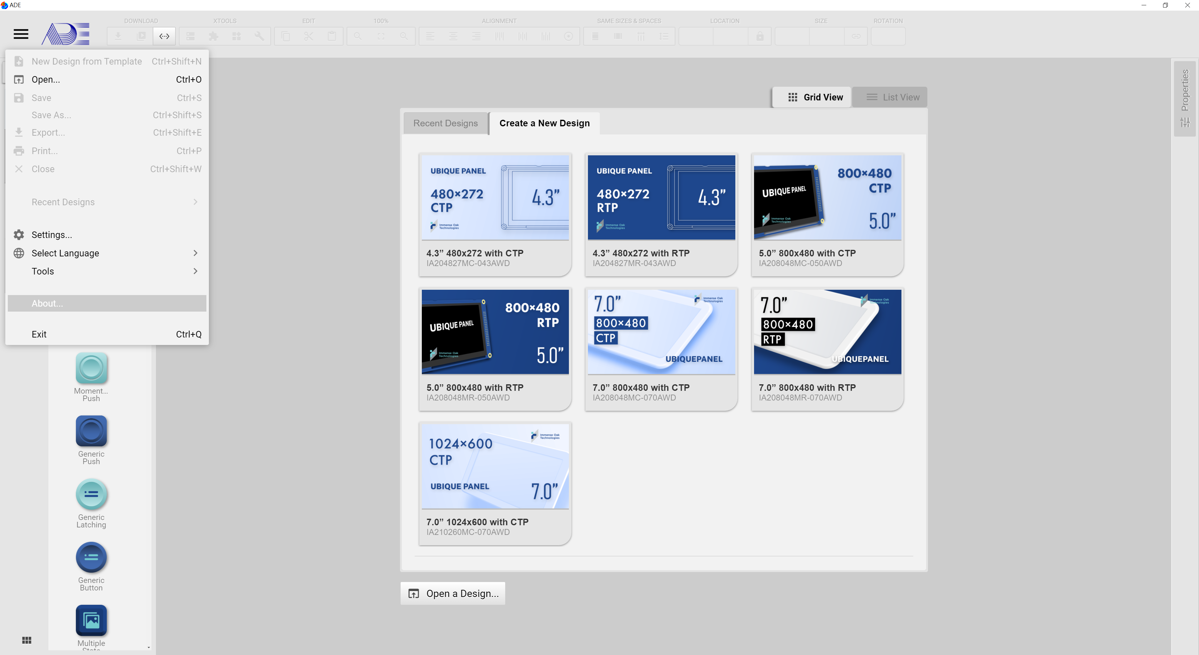 Figure 1-7 ADE System Menu