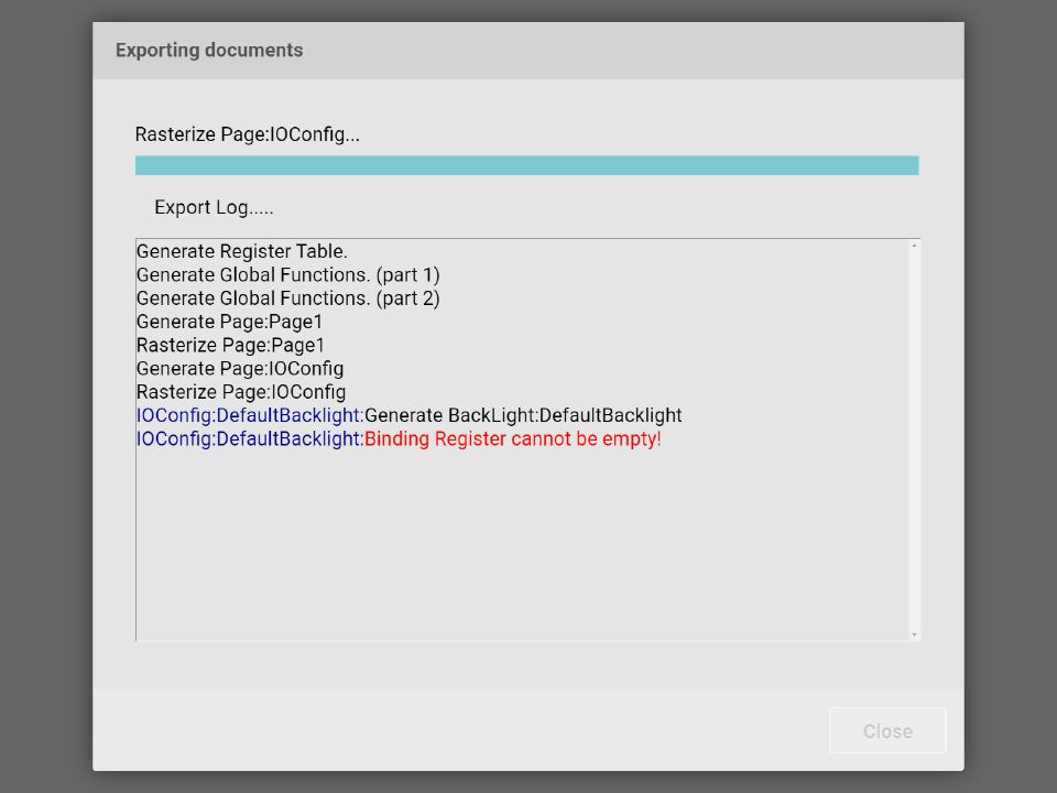 正在匯出對話盒