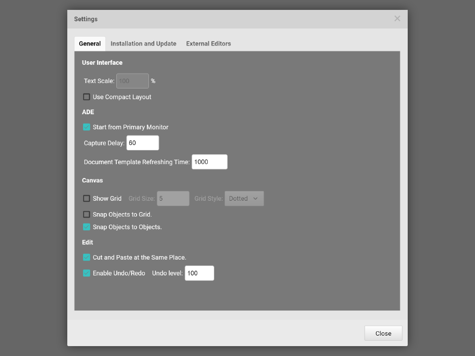 圖2-3 設定對話窗-常用功能