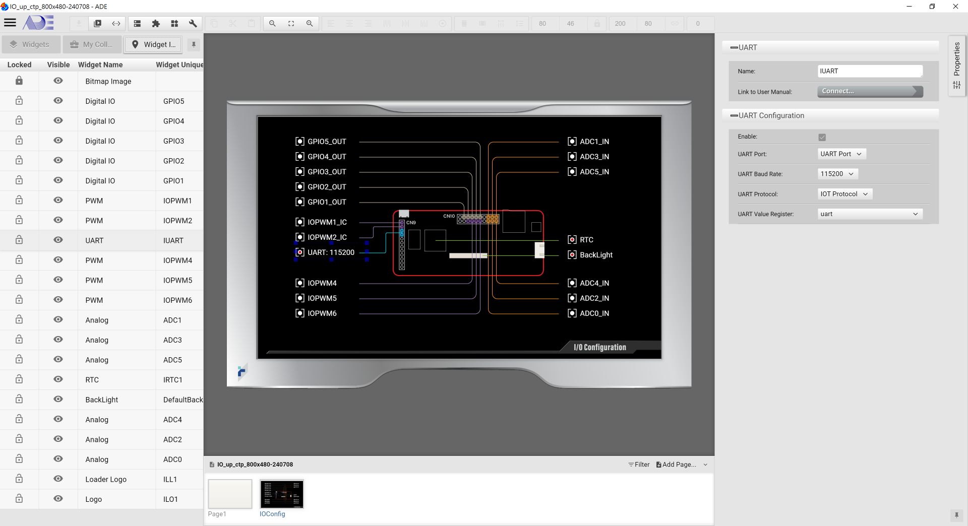 Figure 2-12 IOConfig-UART Setting