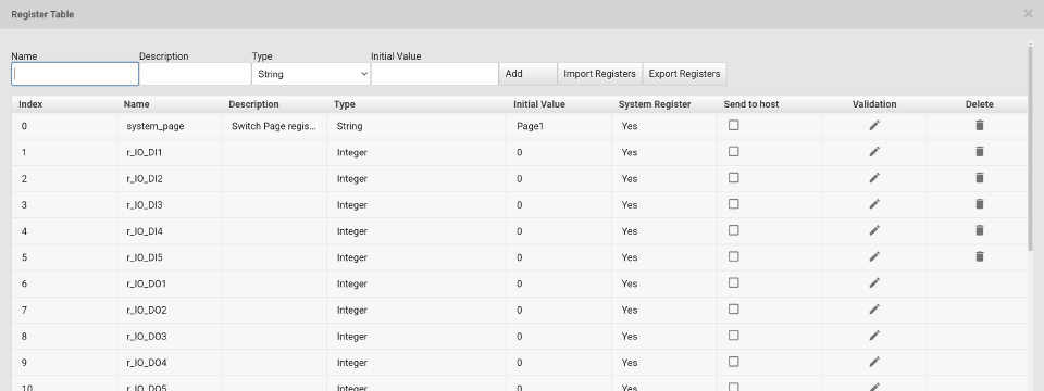 Figure 2-13 Register Table Editor
